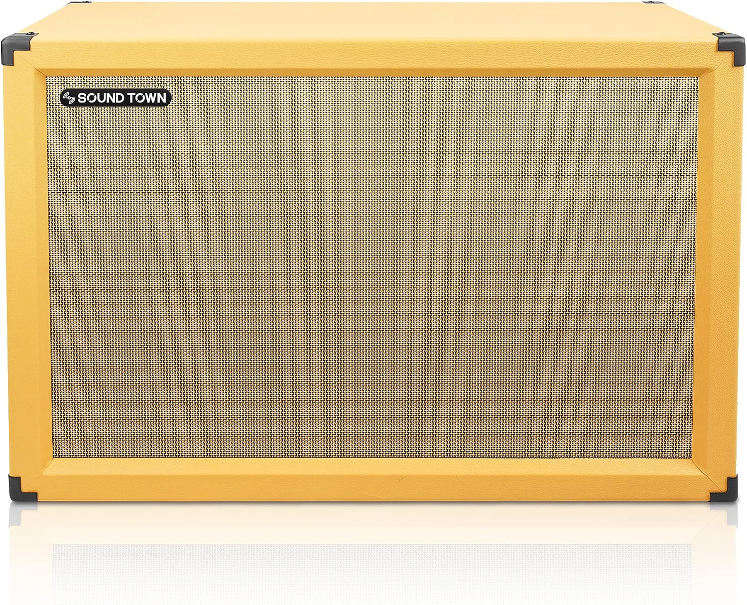 Sound Town 2x12' Empty Guitar Speaker Cabinet, Birch Plywood, Orange, Wheat Cloth Grill, Compatible with Celestion/Eminence Speakers (GUC212OR-EC)