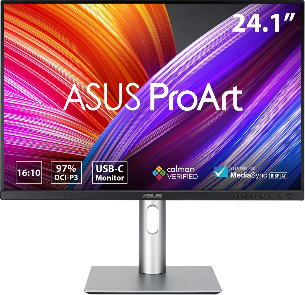 ASUS ProArt 24' (24.1' viewable) 16:10 HDR Professional Monitor (PA248CRV) - IPS, (1920 x 1200), 97% DCI-P3, ΔE < 2, Calman Verified, USB-C PD 96W, DisplayPort, Daisy-Chain, Ergonomic, 3yr Warranty