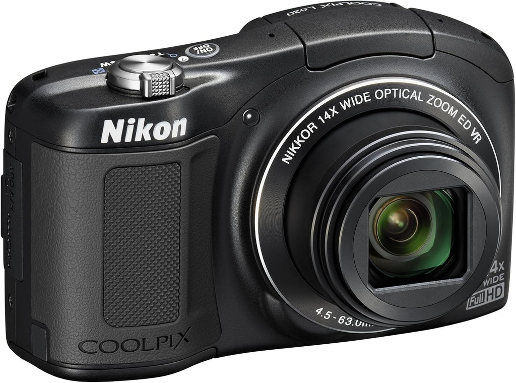 Nikon COOLPIX L620 18.1 MP CMOS Digital Camera with 14x Zoom Lens and Full 1080p HD Video (Black) (OLD MODEL)