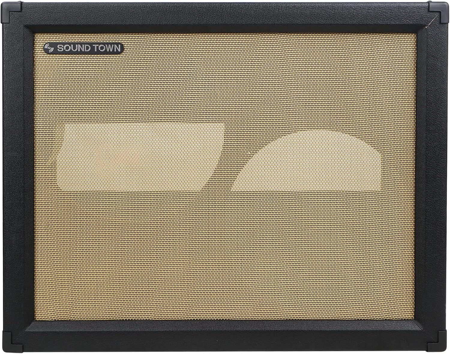 Sound Town 2 x 12 Empty Open-Back Guitar Speaker Cabinet, Birch Plywood, Mono/Stereo Jack Plate, Black, Wheat Cloth Grill, Compatible w/Celestion/Eminence Speakers (GUC212OBBK-EC)