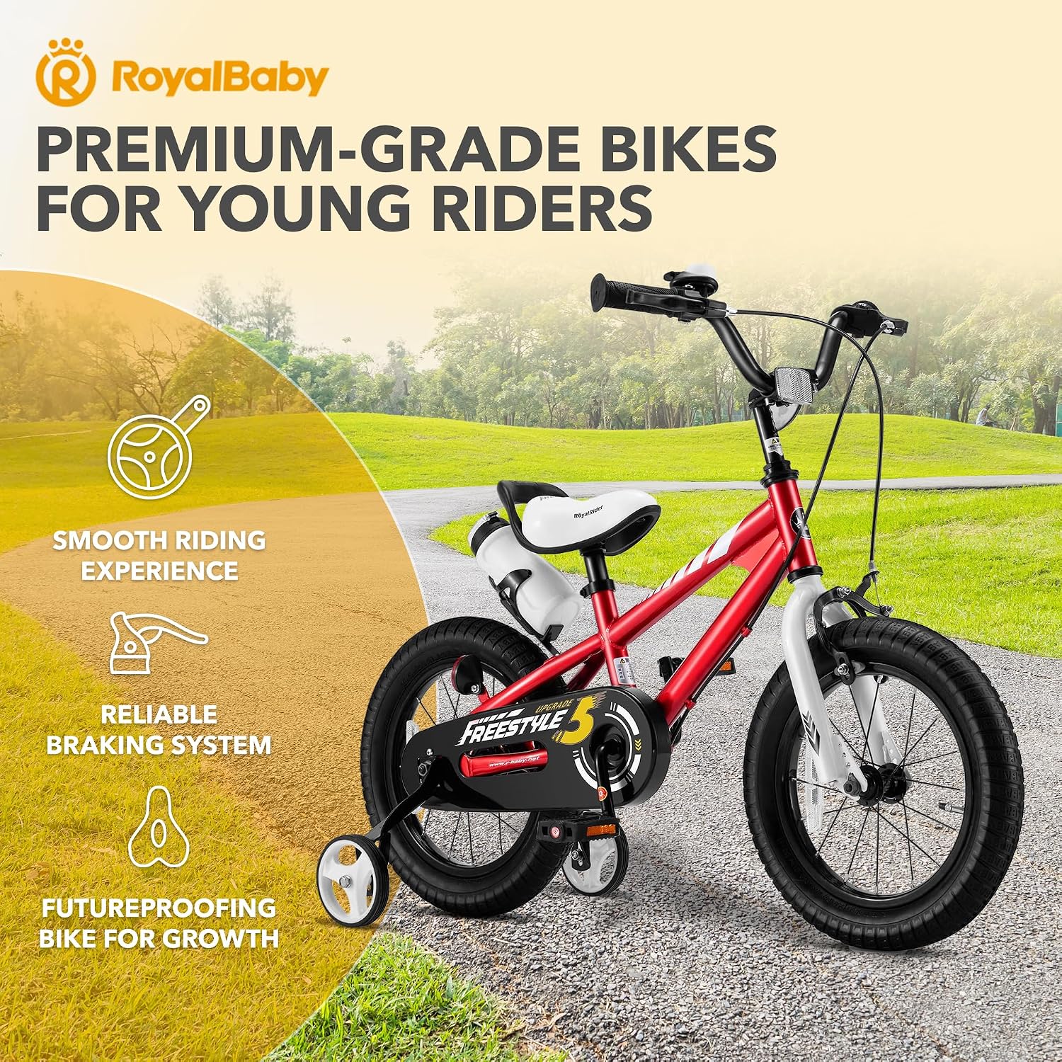 RoyalBaby Kids Bike with Dual Handbrake for Beginners,12 14 16 18 20 Inch Bicycle for Boys & Girls Ages 3-10 Years