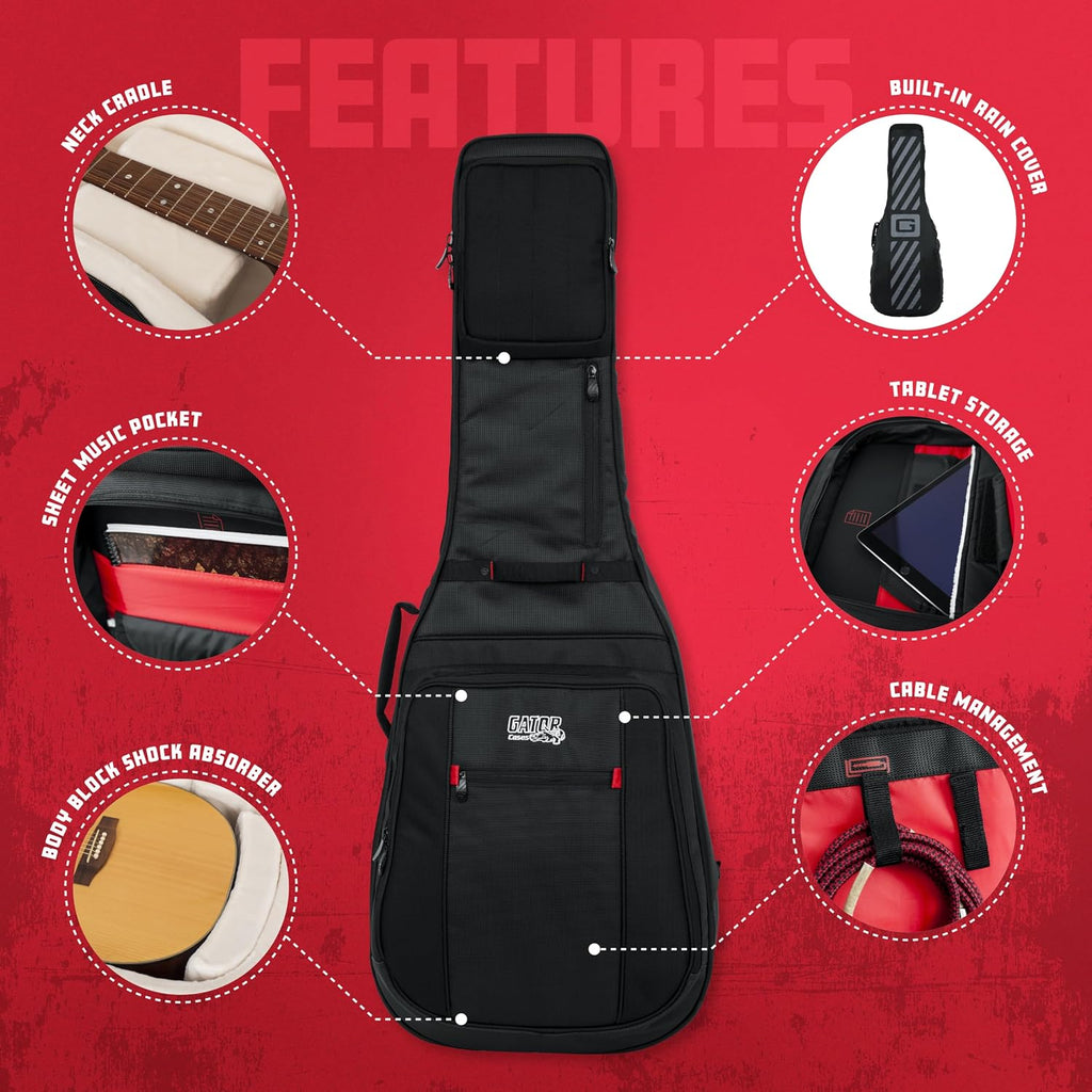 Gator Cases Pro-Go Series Ultimate Guitar Gig Bag, Fits Acoustic Guitars (G-PG ACOUSTIC)