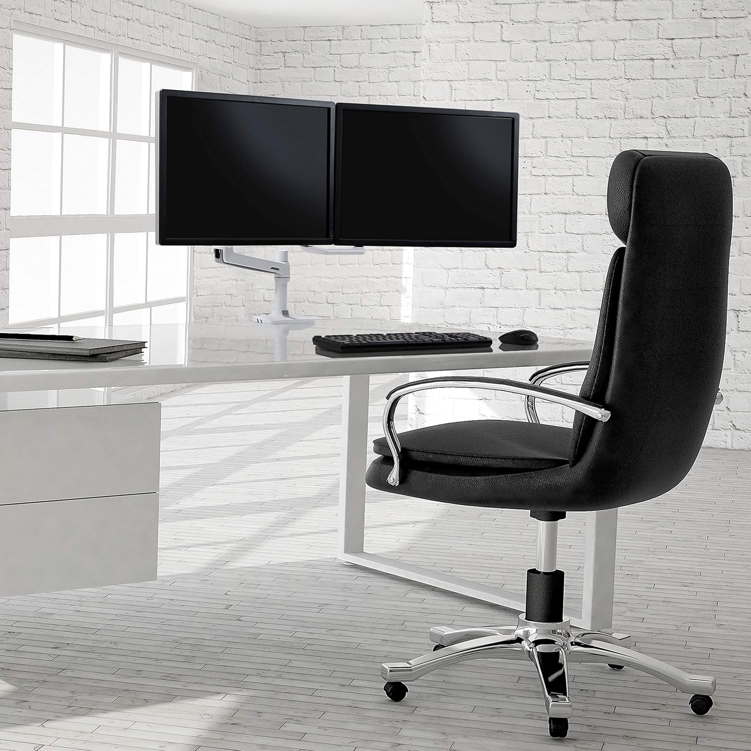 Ergotron – LX Dual Direct Monitor Arm, VESA Desk Mount – for 2 Monitors Up to 25 Inches, 2 to 11 lbs Each – White