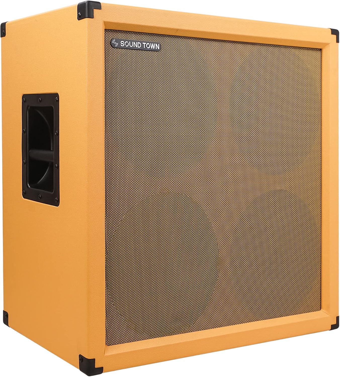 Sound Town 4 x 12' Empty Guitar Speaker Cabinet, Birch Plywood, Orange Tolex, Wheat Cloth Grill, Compatible with Celestion/Eminence Speakers (GUC412OR-EC)