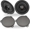 NVX® XFHD6F Premium 6.5' Motorcycle Speakers, 600W Peak (300W RMS), 2-Ohm Front Fairing Coaxials with 1' Titanium Tweeters, Waterproof, Plug-and-Play Upgrade for Harley-Davidson Touring 2014 up (Pair)