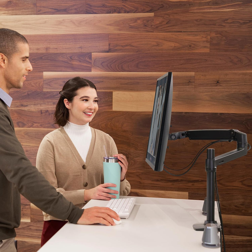 Ergotron – LX Monitor Arm, Single Monitor Desk Mount – fits Flat Curved Ultrawide Computer Monitors up to 34 Inches, 7 to 25 lbs, VESA 75x75mm or 100x100mm – Tall Pole, Matte Black
