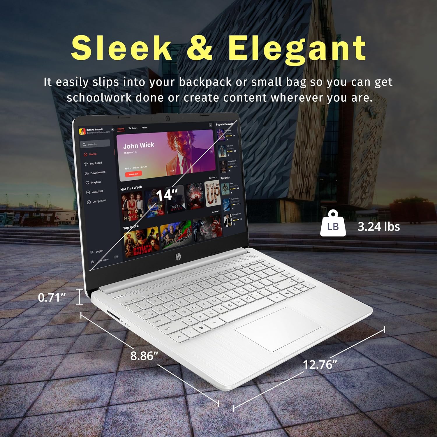 HP Stream 14' HD Laptop, Intel Processor N150, 16GB RAM, 1.12TB Storage(128GB UFS+1TB Docking Station Set), Intel Graphics, Webcam, Wi-Fi 6, 1 Year Office 365, Copilot, Fast Charge, Win 11, Silver