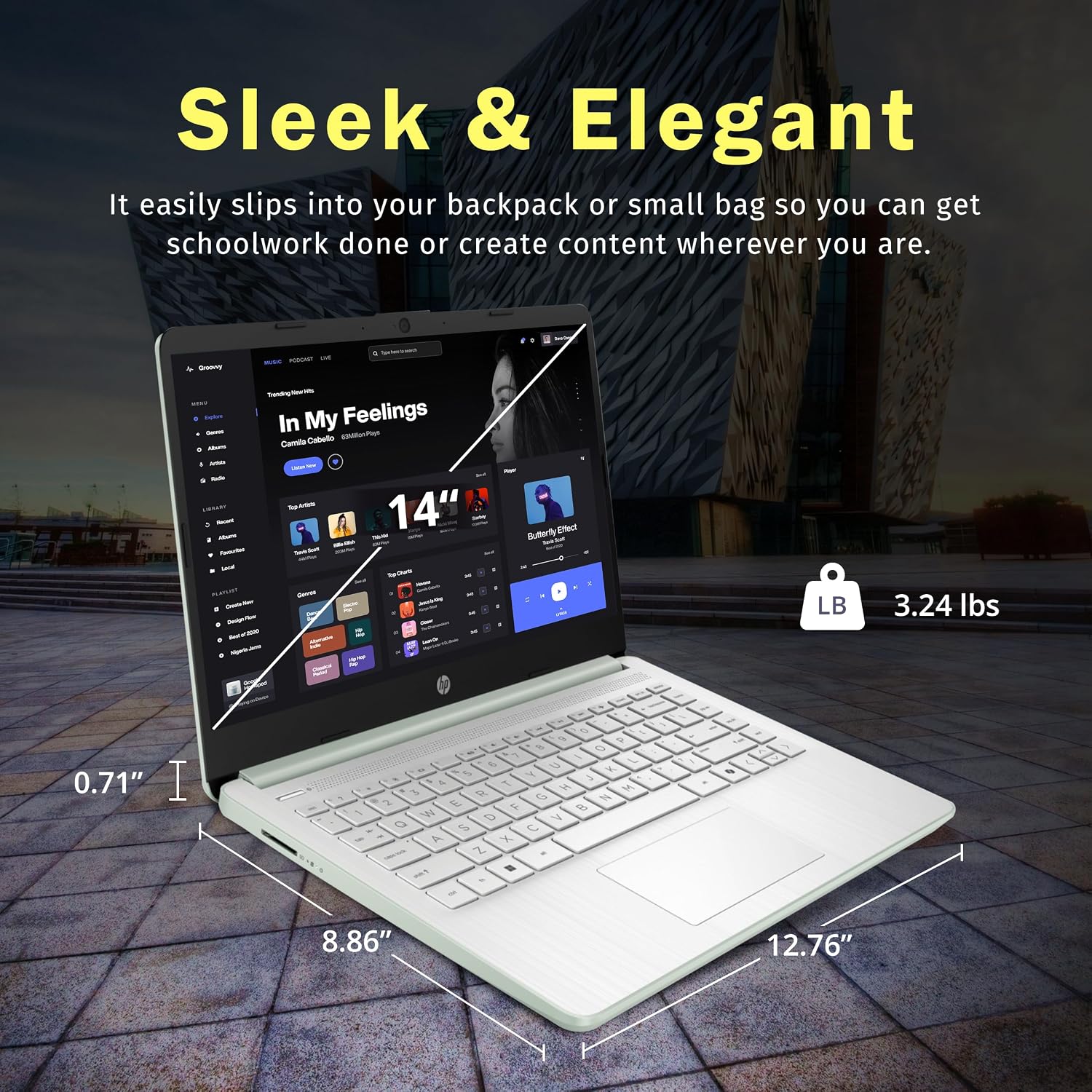 HP Stream 14' HD Laptop, Intel Processor N150, 16GB RAM, 128GB UFS, Intel Graphics, Copilot, Fast Charge, Wi-Fi 6, Win 11 S, Green (Renewed)