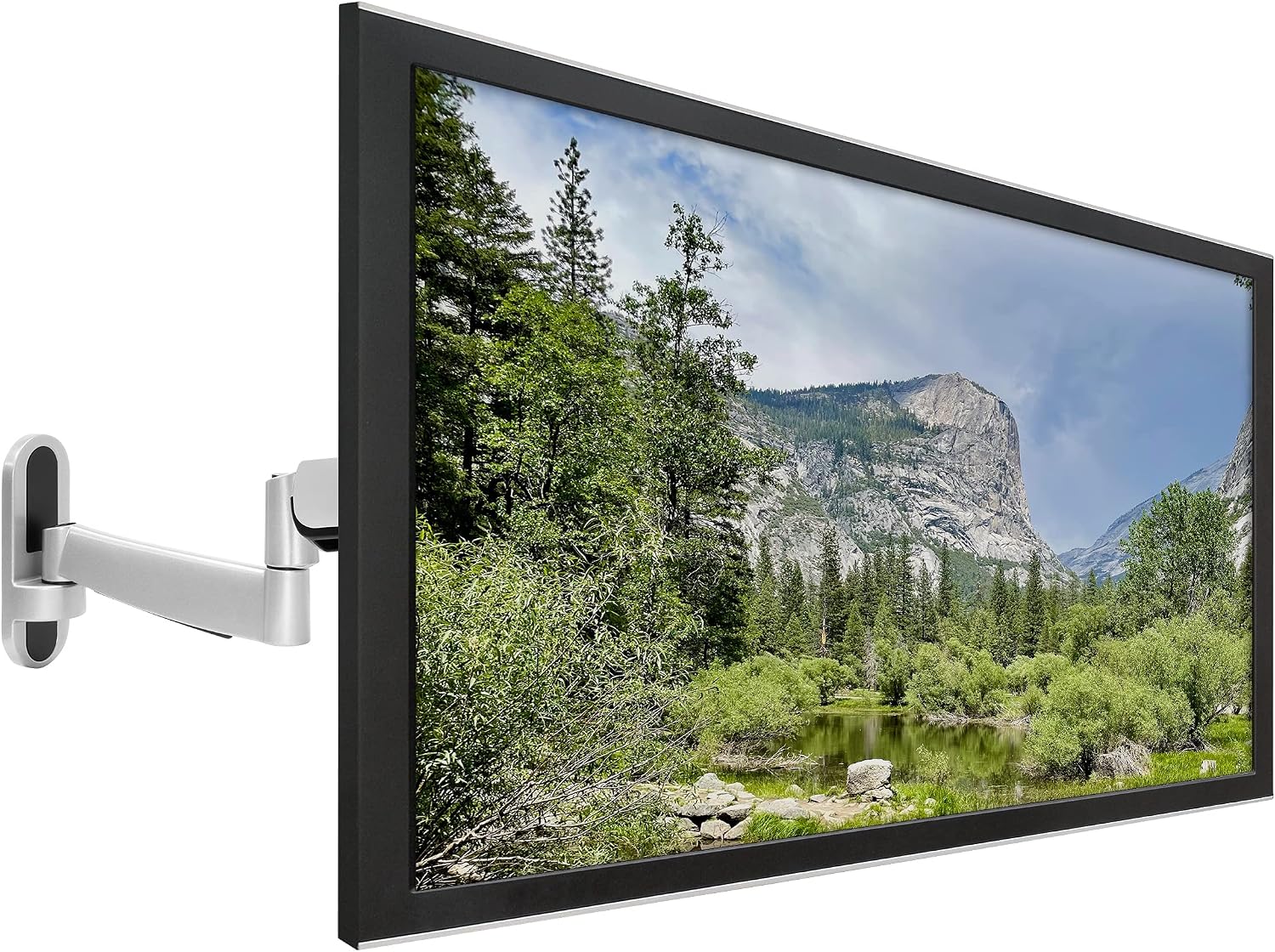 Mount-It! Full Motion Gas Spring TV Wall Mount for 25–55 Inch LED LCD OLED Flat Screen TVs | Height Adjustable 13.5' Articulating Arm | VESA 100x100 to 400x400 | 44 lb Capacity | Single Stud | Silver