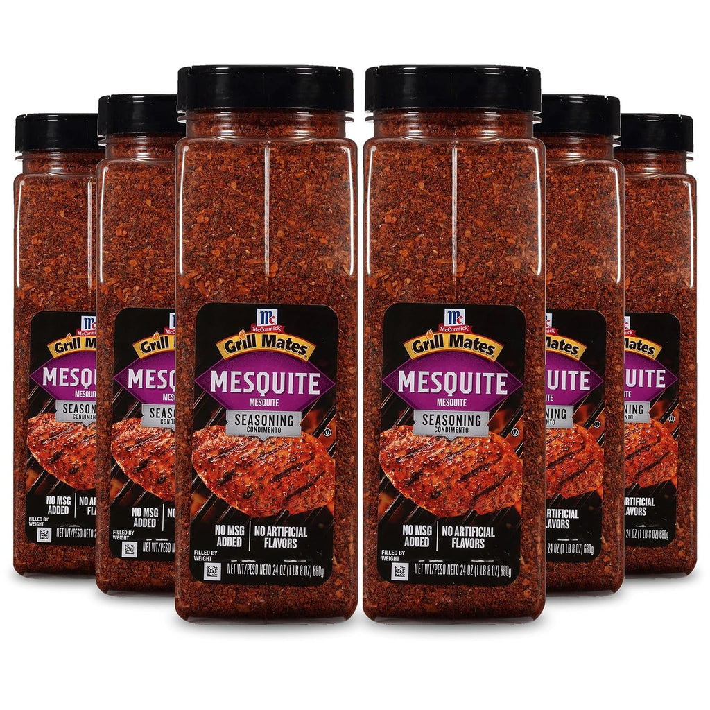 McCormick Grill Mates Mesquite Seasoning, 24 oz (Pack of 6) - Six 24 Ounce Containers of Mesquite BBQ Spice, Versatile Use in Marinades, Meats, Dressings and More