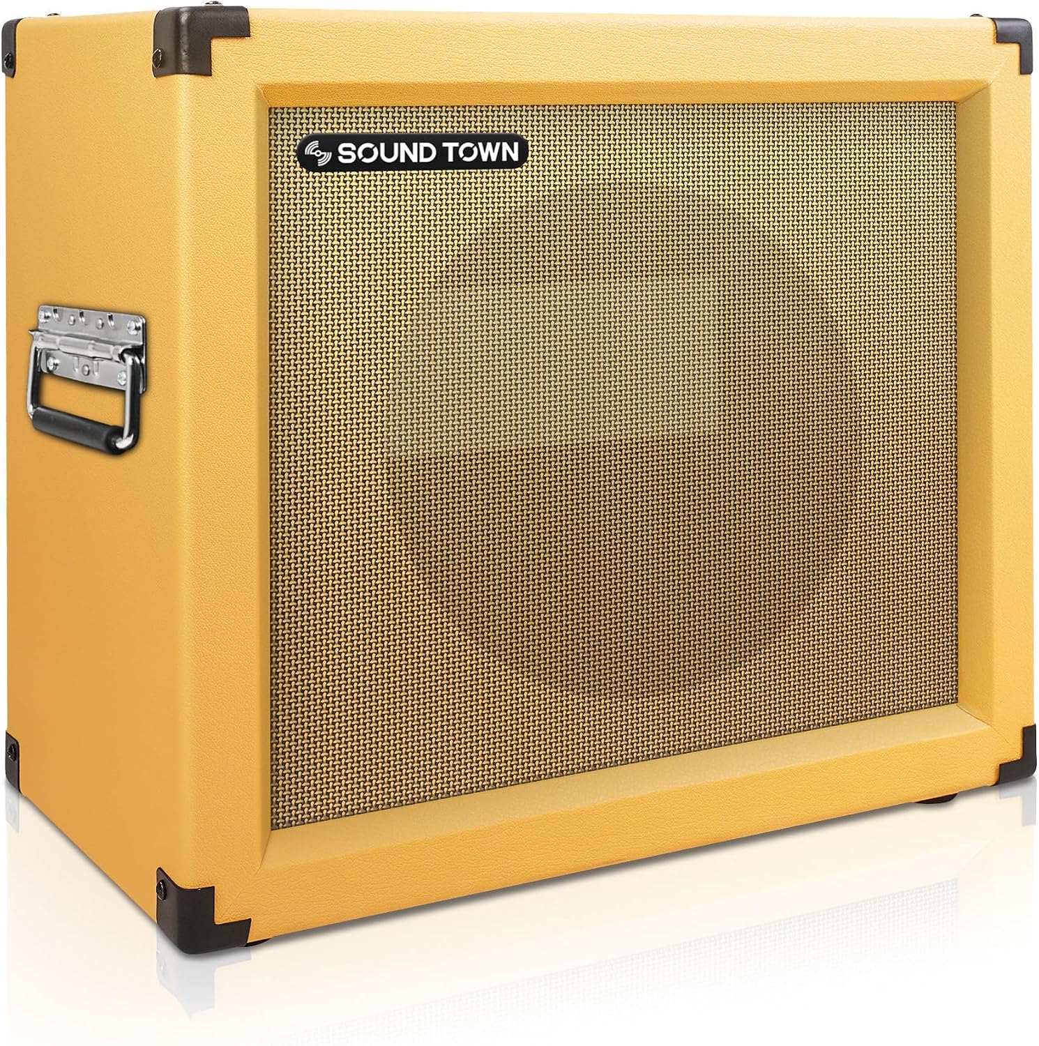 Sound Town 1 x 12' Empty Open-back Guitar Speaker Cabinet, w/Birch Plywood Construction, Orange Tolex, Wheat Cloth Grill, Compatible w/Celestion/Eminence Speakers (GUC112OBOR-EC)