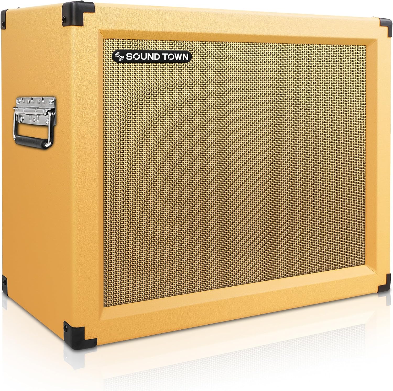 Sound Town 1 x 12' Empty Guitar Speaker Cabinet, with Birch Plywood Construction, Orange Tolex, Wheat Cloth Grill, Compatible with Celestion/Eminence Speakers (GUC112OR-EC)