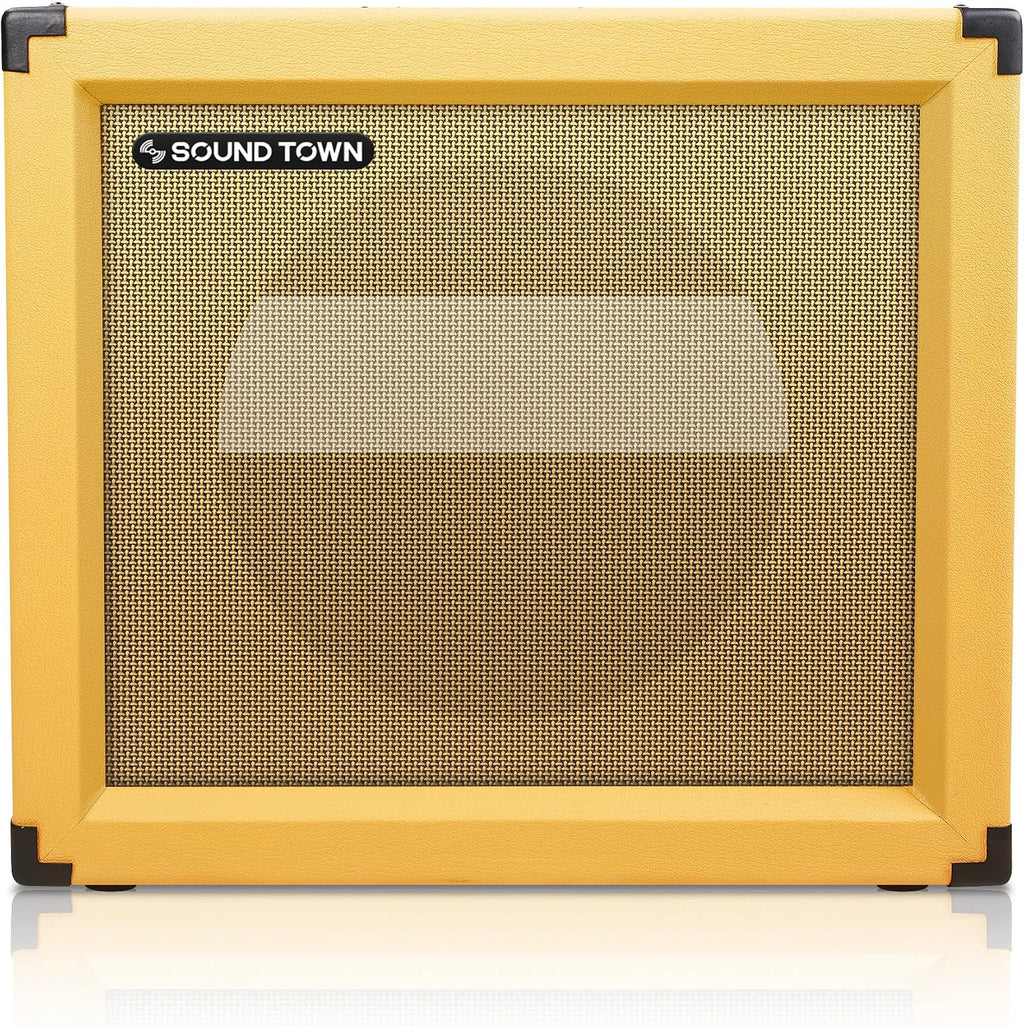 Sound Town 1 x 12' Empty Open-back Guitar Speaker Cabinet, w/Birch Plywood Construction, Orange Tolex, Wheat Cloth Grill, Compatible w/Celestion/Eminence Speakers (GUC112OBOR-EC)