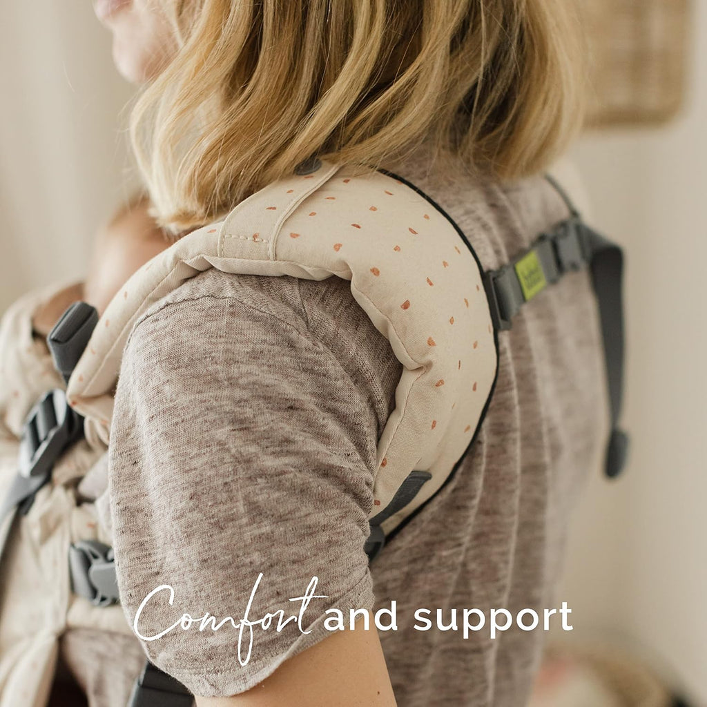 Boba X Baby Carrier - Newborn to Toddler Adjustable, 2-in-1 Convertible Front and Backpack Carrier 7 to 45 lbs, Ergonomic Baby Carrier with Crossable Straps (Ecru Hemisphere)