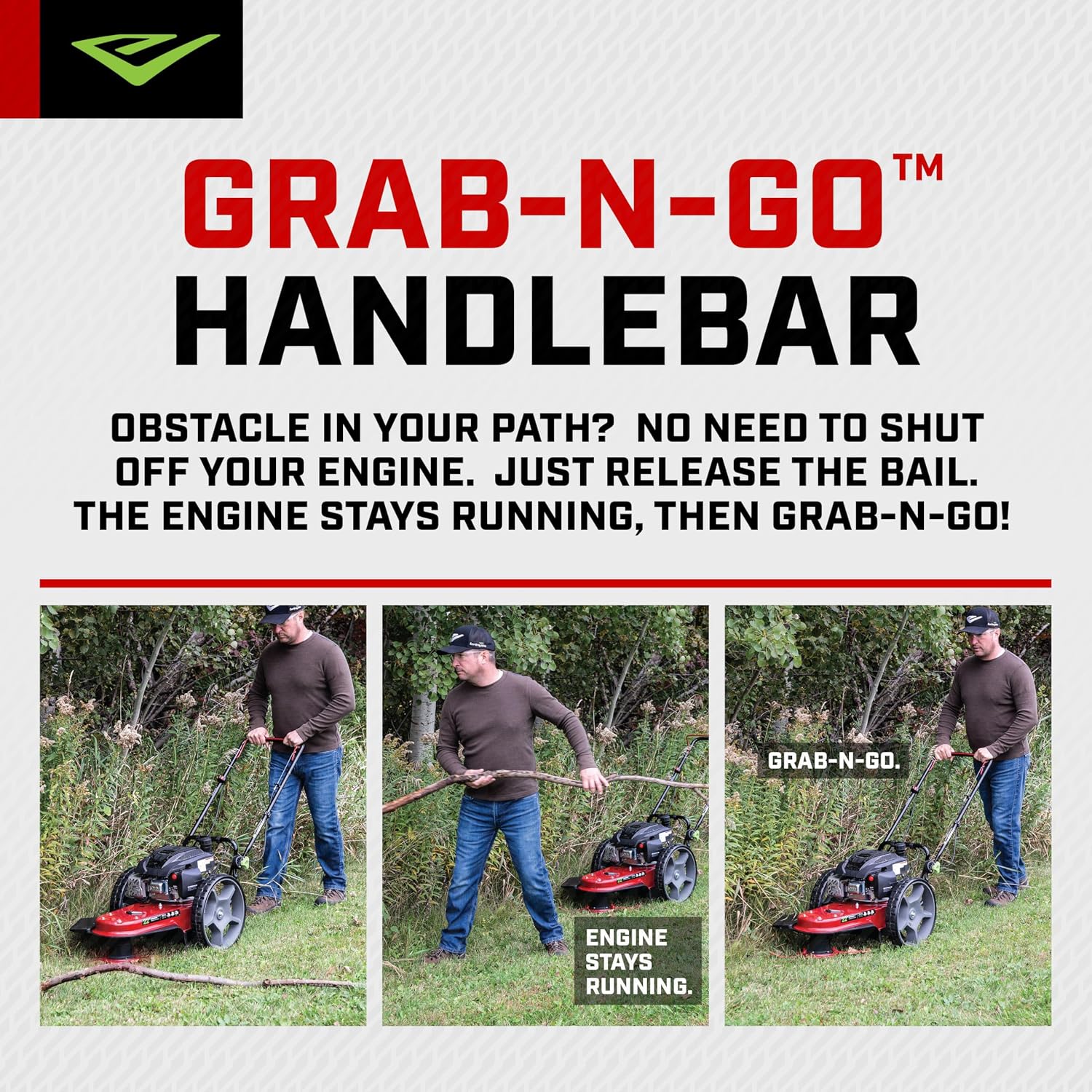 Earthquake Walk Behind String Mower With 160cc Viper 4-Cycle Engine, 22' Cutting Diameter, 14' Never-Go-Flat Wheels, Easy Assembly, Adjustable Handlebar, Model # 40314