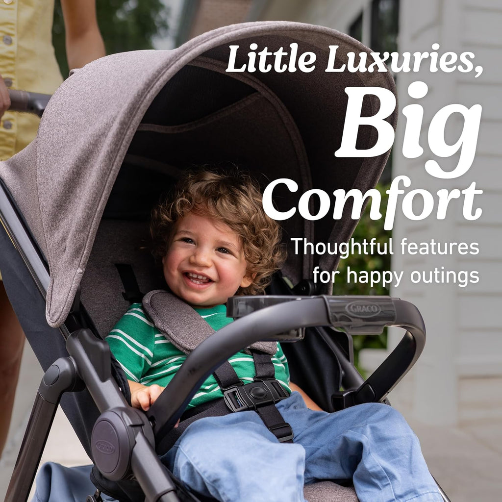 Graco Merge 360 Baby Stroller - Front and Rear 360-Degree Rotating Wheels Infant Stroller for Easy Gliding and Tight Turns, Quick 1-Button Push Folding Stroller, Great Gift for New Parents