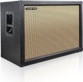 Sound Town 2x12' Empty Guitar Speaker Cabinet, Birch Plywood, Black, Wheat Cloth Grill, Compatible with Celestion/Eminence Speakers (GUC212BK-EC)