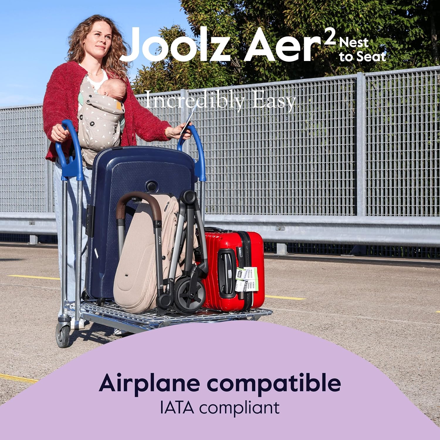 Joolz AER2 Nest-to-Seat Accessory for Newborn-to-Toddler Use (Up to 33 lbs) - Lightweight Compact Parent-Facing Seat, (Chassis Not Included) Airplane-Approved - One-Hand Fold- (Forest Green)