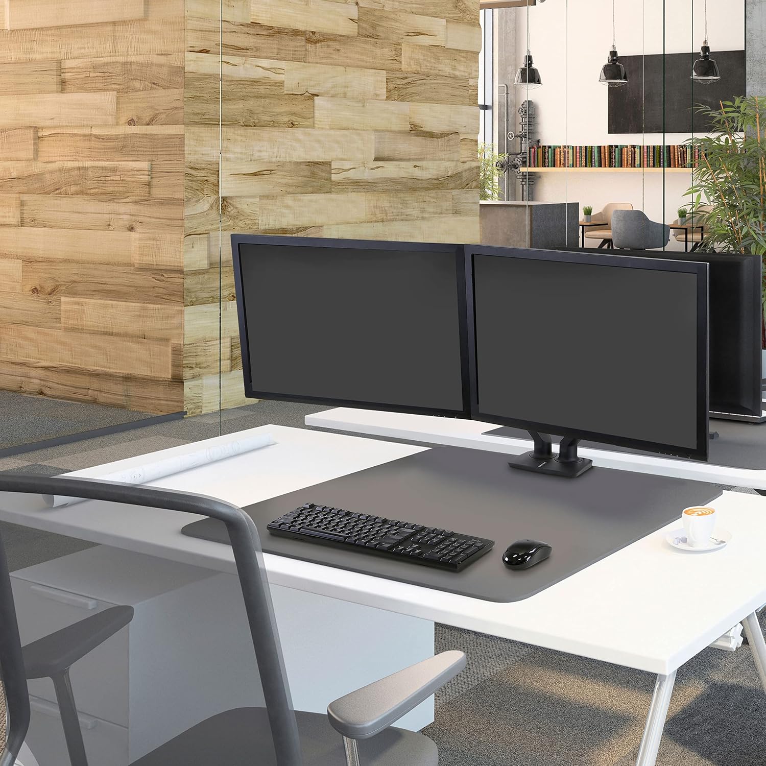 Ergotron – MXV Dual Monitor Arm, VESA Desk Mount – for 2 Monitors Up to 24 Inches, 7 to 20 lbs Each – Matte Black