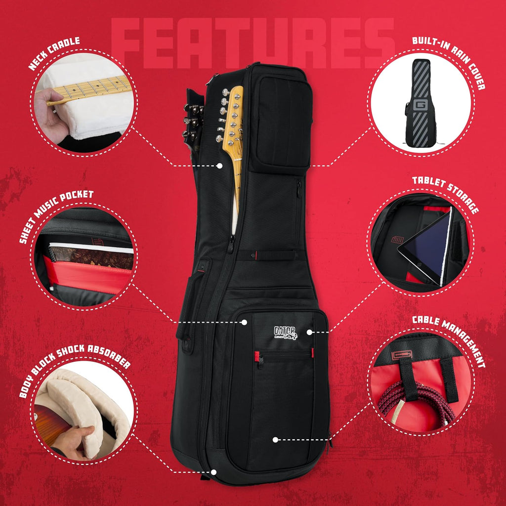 Gator Cases Pro-Go Series Ultimate Double Guitar Gig Bag, Holds (2) Electric Guitars (G-PG-ELEC-2X)