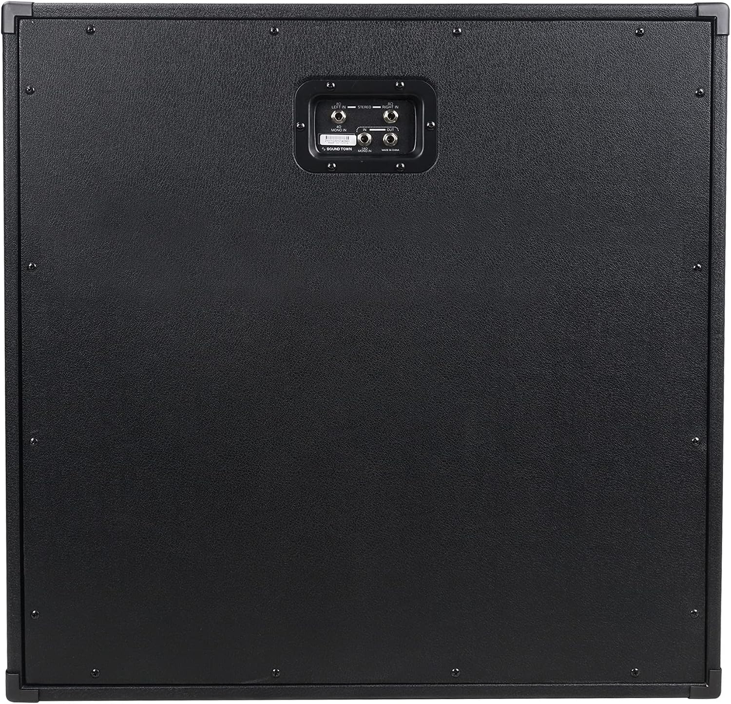 Sound Town 4 x 12 Empty Guitar Speaker Cabinet, Birch Plywood, Black Tolex, Wheat Cloth Grill, Compatible with Celestion/Eminence Speakers (GUC412BK-EC)