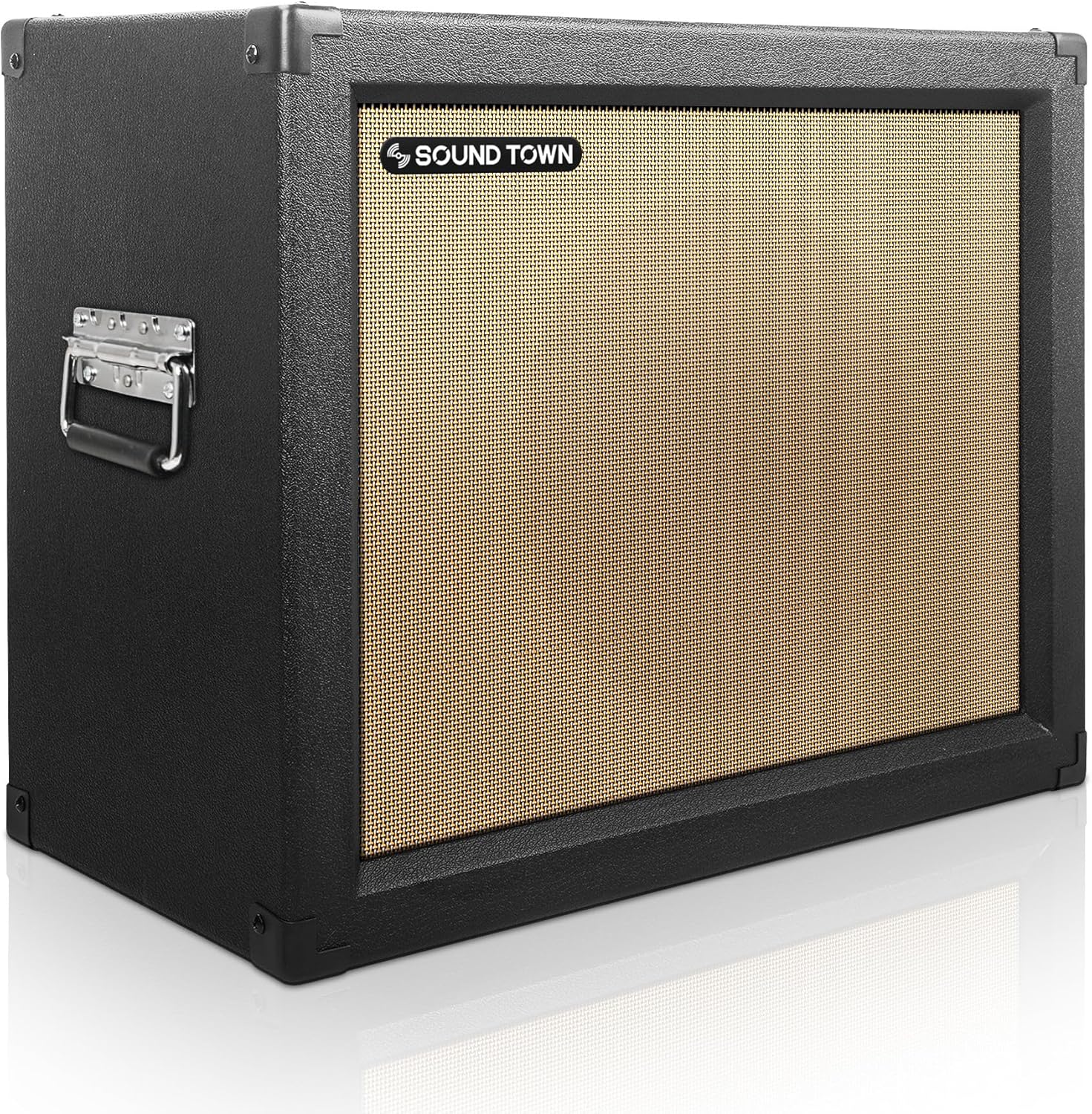 Sound Town 1 x 12' Empty Guitar Speaker Cabinet, with Birch Plywood Construction, Black Tolex, Wheat Cloth Grill, Compatible with Celestion/Eminence Speakers (GUC112BK-EC)