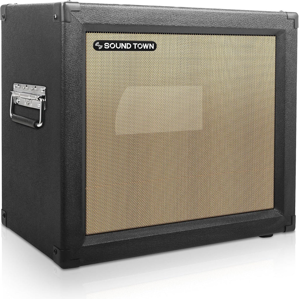 Sound Town 1 x 12' Empty Open-back Guitar Speaker Cabinet, w/Birch Plywood Construction, Black Tolex, Wheat Cloth Grill, Compatible w/Celestion/Eminence Speakers (GUC112OBBK-EC)