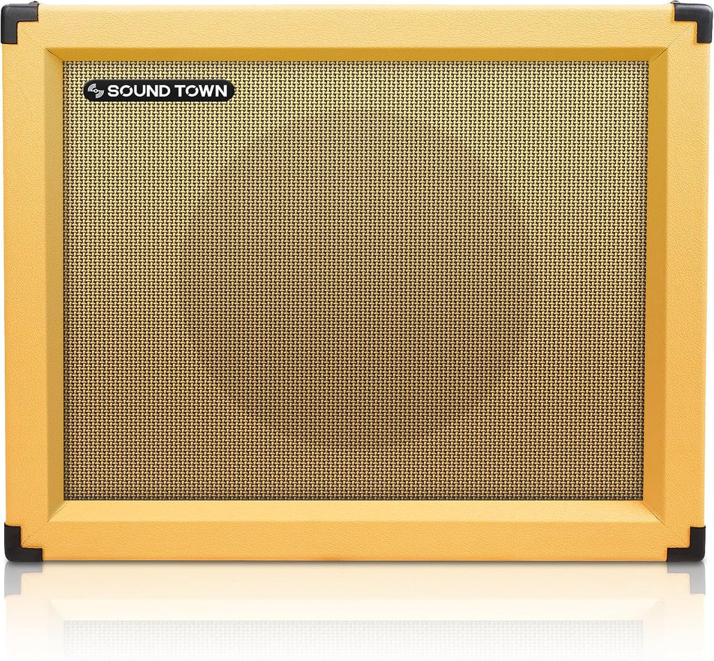 Sound Town 1 x 12' Empty Guitar Speaker Cabinet, with Birch Plywood Construction, Orange Tolex, Wheat Cloth Grill, Compatible with Celestion/Eminence Speakers (GUC112OR-EC)
