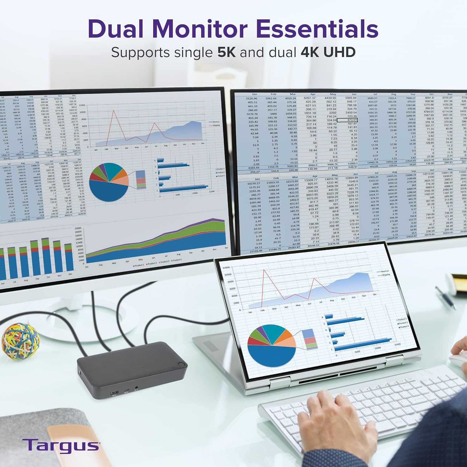 Targus USB C Docking Station Universal DV4K, USB C Laptop Docking Station Dual Monitor 2 HDMI, 65W Power Delivery, DisplayLink Works w/Operating Systems Like Windows, Mac, Android, iOS (DOCK310USZ)