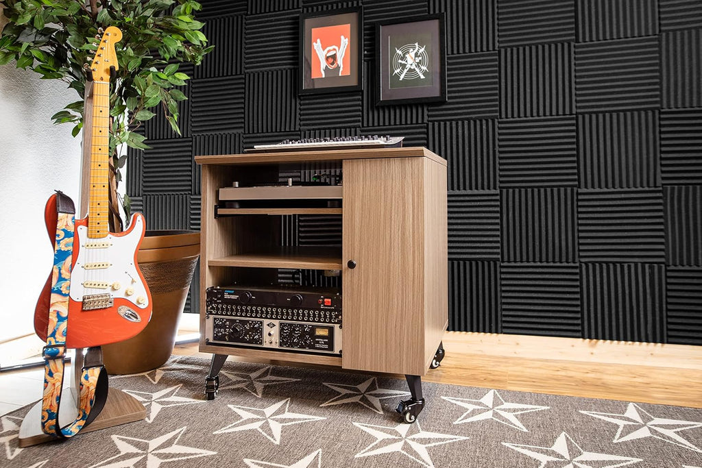 Gator Frameworks Elite Furniture Series Sidecar Cabinet with with Configurable Rack Space & Shelving, Black Finish (GFW-ELITESIDECAR-BLK)