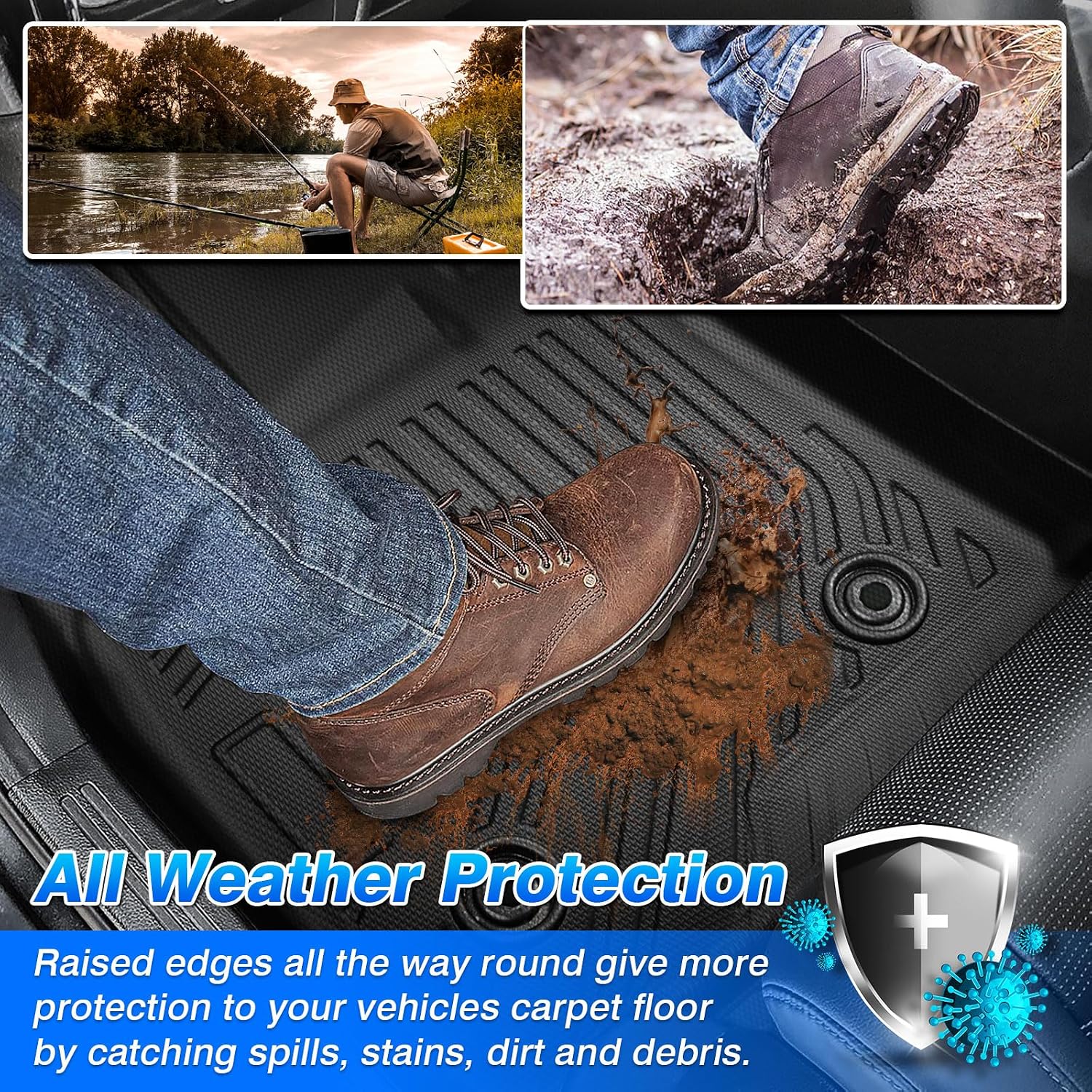 Cartist Floor Mats and Cargo Liner Fit for Chevy Trailblazer FWD 2021-2025 2026 All Weather Floor Mat Trailblazer Accessories Heavy Duty Carpet Protection (Only Fit Cargo in Upper Deck Position)