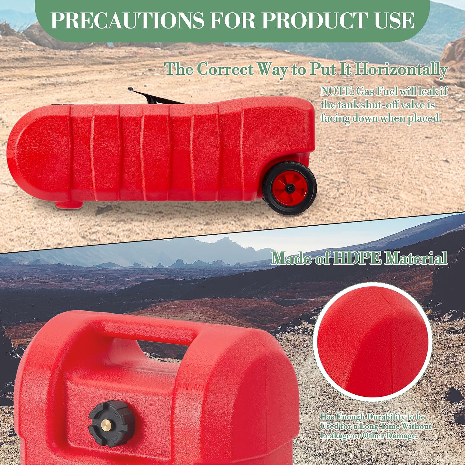 15 Gallon Portable Gas Tank with Caster,LE Fluid Transfer Siphon Pump,Fuel Caddy With 10Ft Hose. Delivery Hose Diesel Fuel Gas Can for Cars, Lawn Mowers, Boats Red/Gray/Yellow, Portable Diesel Can