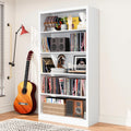 Large Vinyl Record Storage Cabinet, Heavy-Duty Metal Record Player Stand with Adjustable Shelves, 66' H Media Shelf Organizer for LP Albums, Turntable & Audio Equipment, White