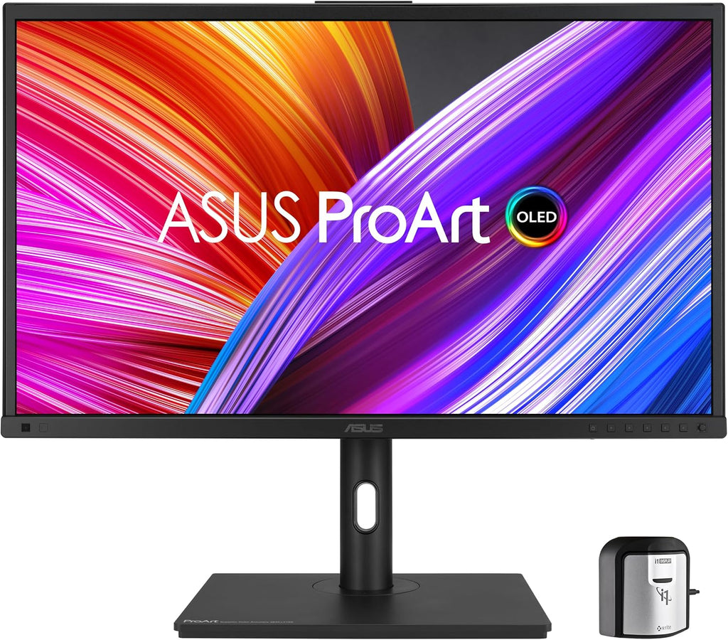 ASUS ProArt Display 27'4K HDR RGB OLED Professional Monitor (PA27DCE-K) - UHD (3840 x 2160), 99% DCI-P3, HLG, ΔE < 1, USB-C PD 80W, Hardware Calibration, Calman Ready, X-rite i1 Display Pro Calibrator