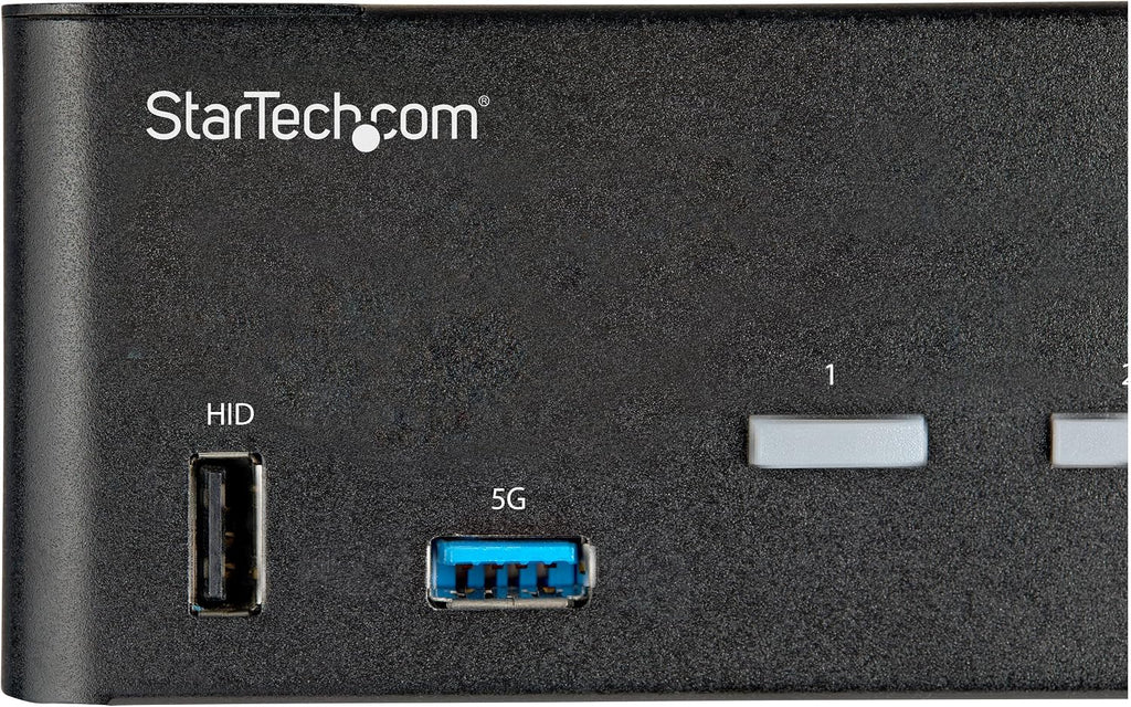 StarTech.com 2 Port Dual Monitor HDMI KVM Switch - 4K 60Hz Ultra HD HDR - Desktop 4K HDMI 2.0 KVM Switch with 2 Port USB 3.0 Hub (5Gbps) & 4X USB 2.0 HID, Audio - Hotkey Switching - TAA